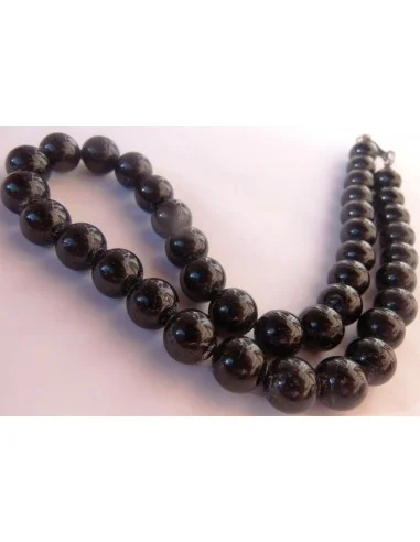 Collier en tourmaline noire boules 0,8cm