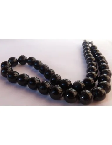 Collier en tourmaline noire boules 0,8cm