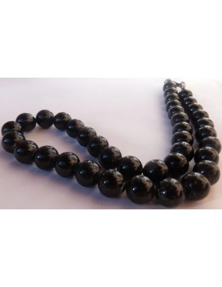 Collier en tourmaline noire boules 0,8cm