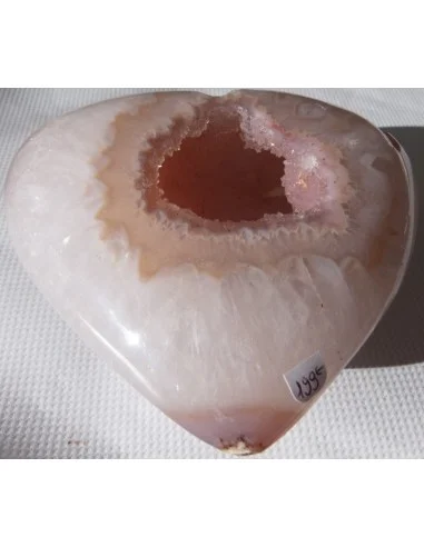 Coeur en quartz rose cristal