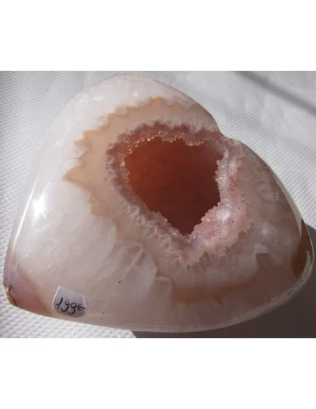 Coeur en quartz rose cristal