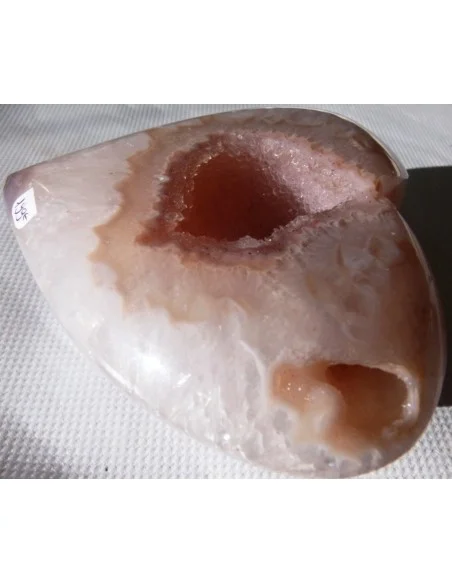 Coeur en quartz rose cristal