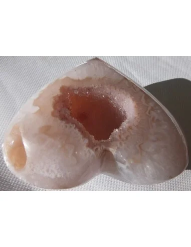 Coeur en quartz rose cristal