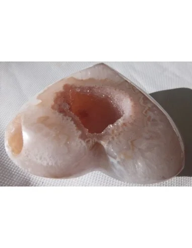 Coeur en quartz rose cristal