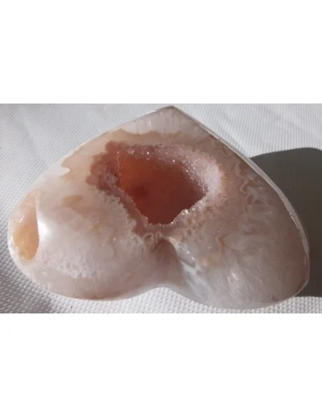 Coeur en quartz rose cristal