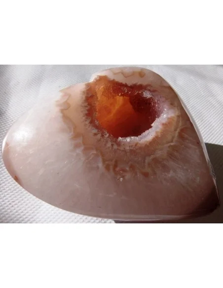 Coeur en quartz rose cristal