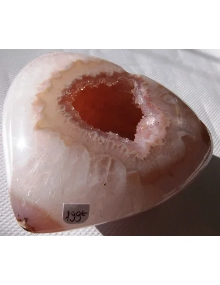 Coeur en quartz rose cristal