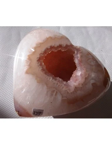 Coeur en quartz rose cristal