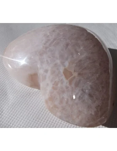 Coeur en quartz rose cristal