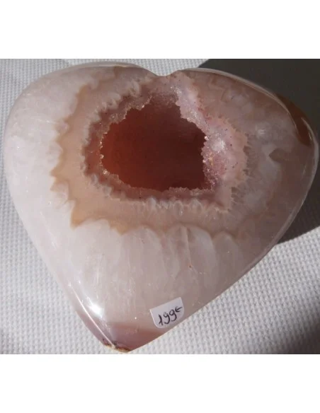Coeur en quartz rose cristal