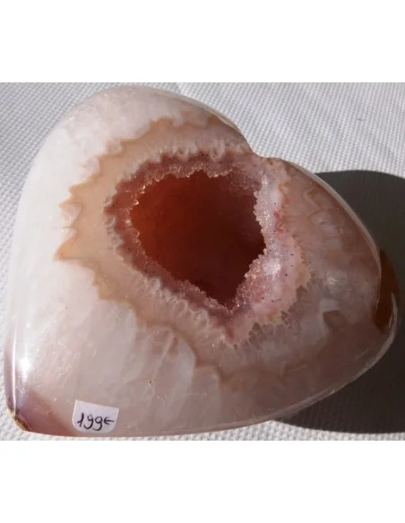 Coeur en quartz rose cristal