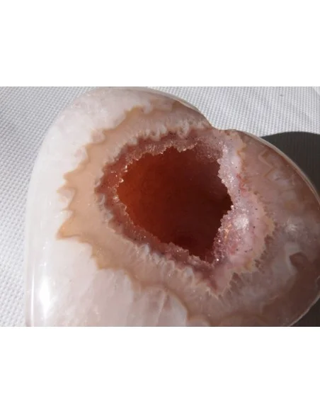 Coeur en quartz rose cristal