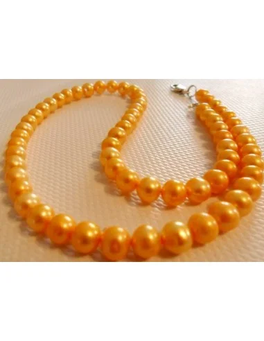 Perles jaunes collier