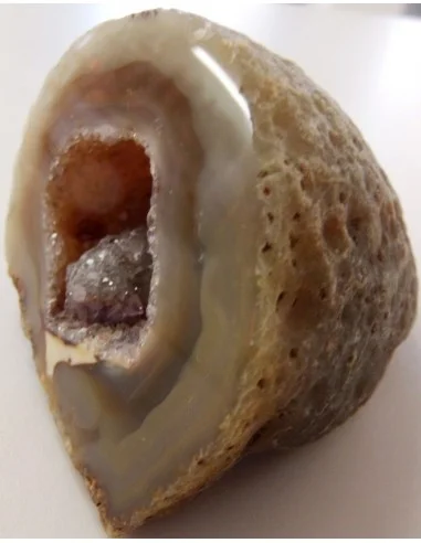 Géode quartz rose, cristal cactus