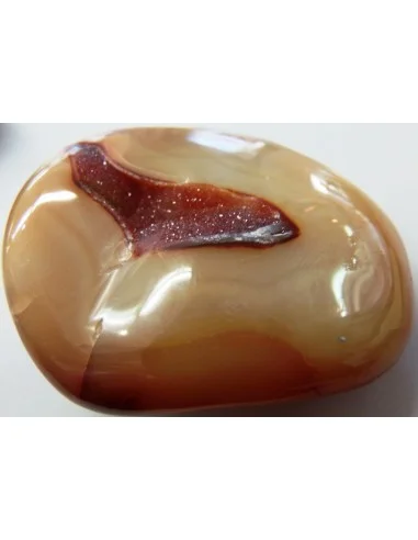 Agate eau cristaux rouge