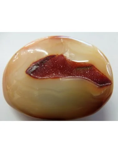 Agate eau cristaux rouge