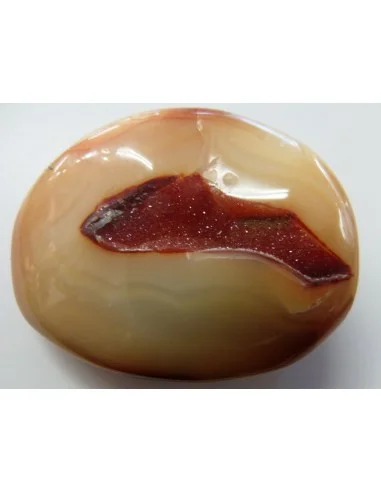 Agate eau cristaux rouge