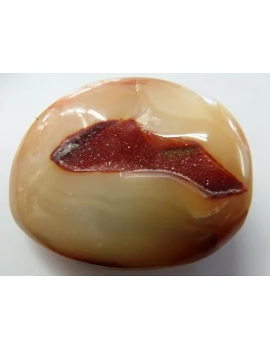 Agate eau cristaux rouge