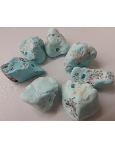 Turquoise brut percé