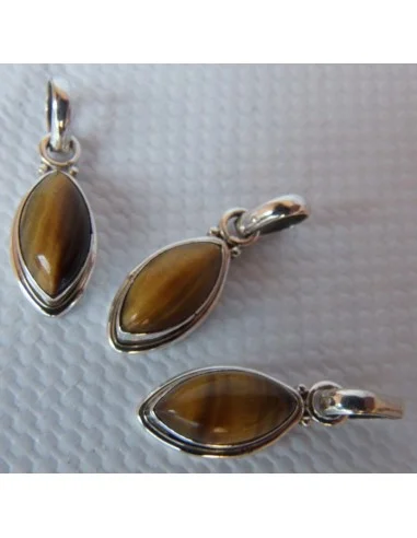 Pendentif oeil de tigre argent