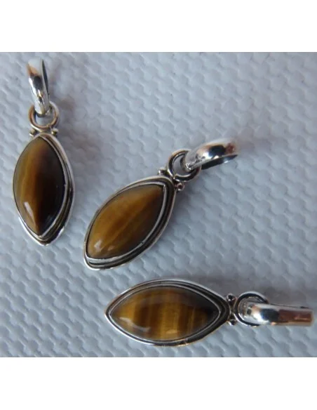 Pendentif oeil de tigre argent