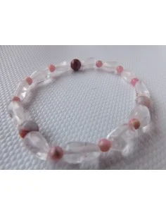 Bracelet Pierre de lune, rhodocrosite, quartz rose 2