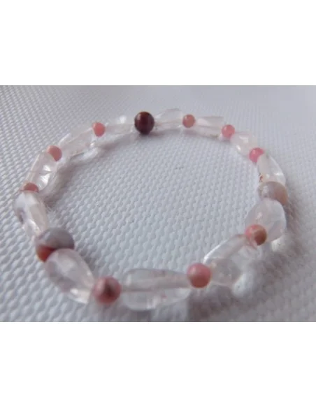 Bracelet Pierre de lune, rhodocrosite, quartz rose Bracelet Pierre de lune, rhodocrosite, quartz rose
