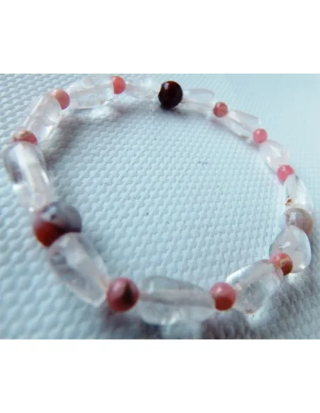 Bracelet Pierre de lune, rhodocrosite, quartz rose Bracelet Pierre de lune, rhodocrosite, quartz rose