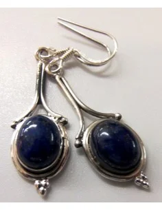 Boucles lapis lazuli argent