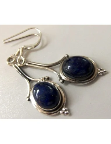 Boucles lapis lazuli argent