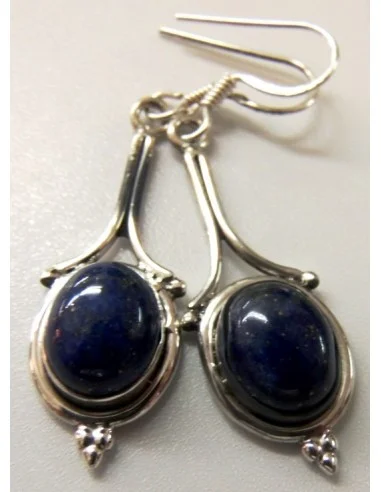 Boucles lapis lazuli argent