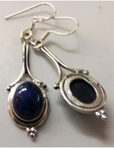Boucles lapis lazuli argent