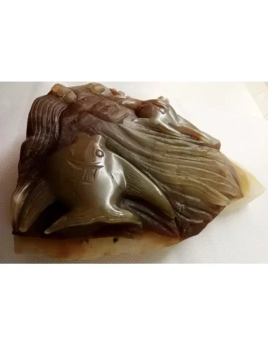 Poissons taillé en pierre