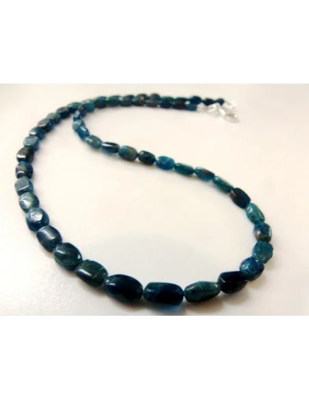 Collier apatite bleue foncé