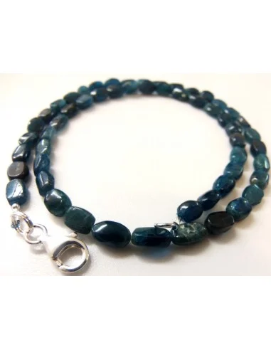 Collier apatite bleue foncé