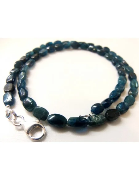 Collier apatite bleue foncé