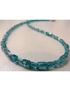 Collier apatite bleue translucide 2