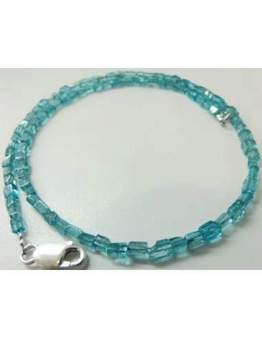 Collier apatite bleue translucide