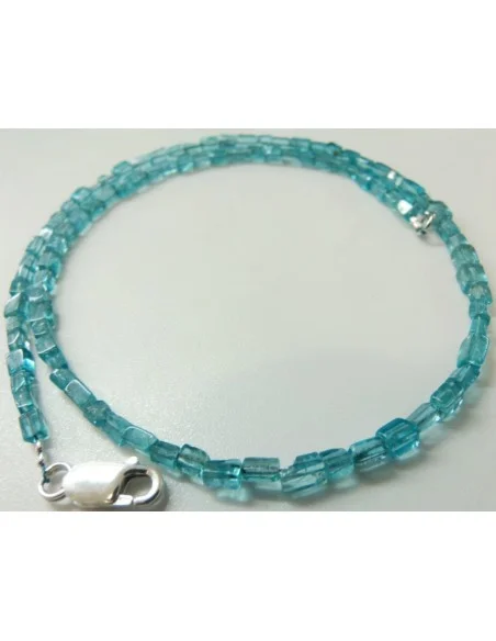 Collier apatite bleue translucide Collier apatite bleue translucide