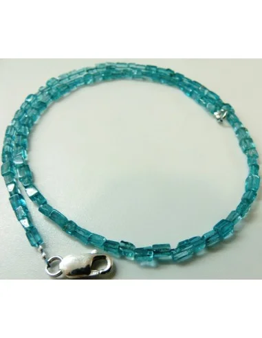 Collier apatite bleue translucide