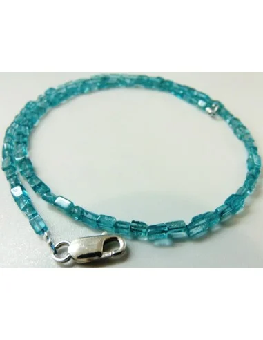 Collier apatite bleue translucide