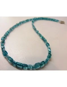 Collier apatite bleue translucide