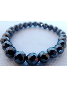 Bracelet hématite boules facettées 8mm