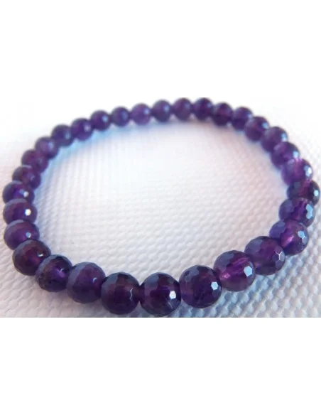 Bracelet en Amethyste 6mm facetes