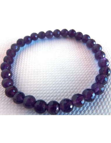 Bracelet en Amethyste 6mm facetes
