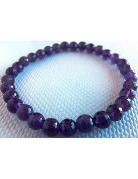 Bracelet en Amethyste 6mm facetes