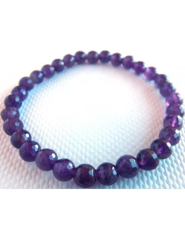 Bracelet en Amethyste 6mm facetes