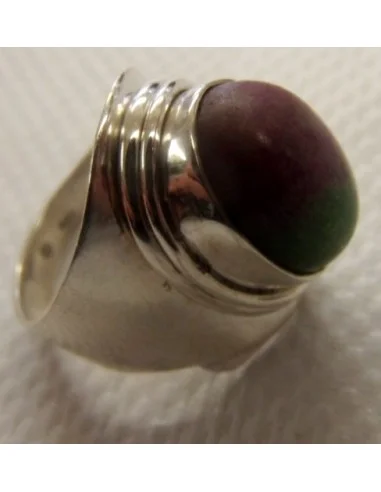 Zoisite aux rubis bague
