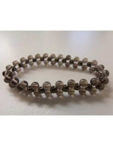 Pyrite facettés, quartz fumé bracelet 4mm