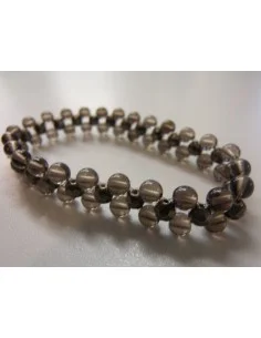 Pyrite facettés, quartz fumé bracelet 4mm